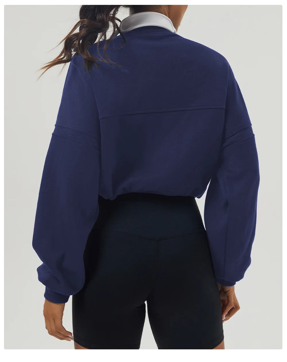 VILLA sweat | half zip cropped