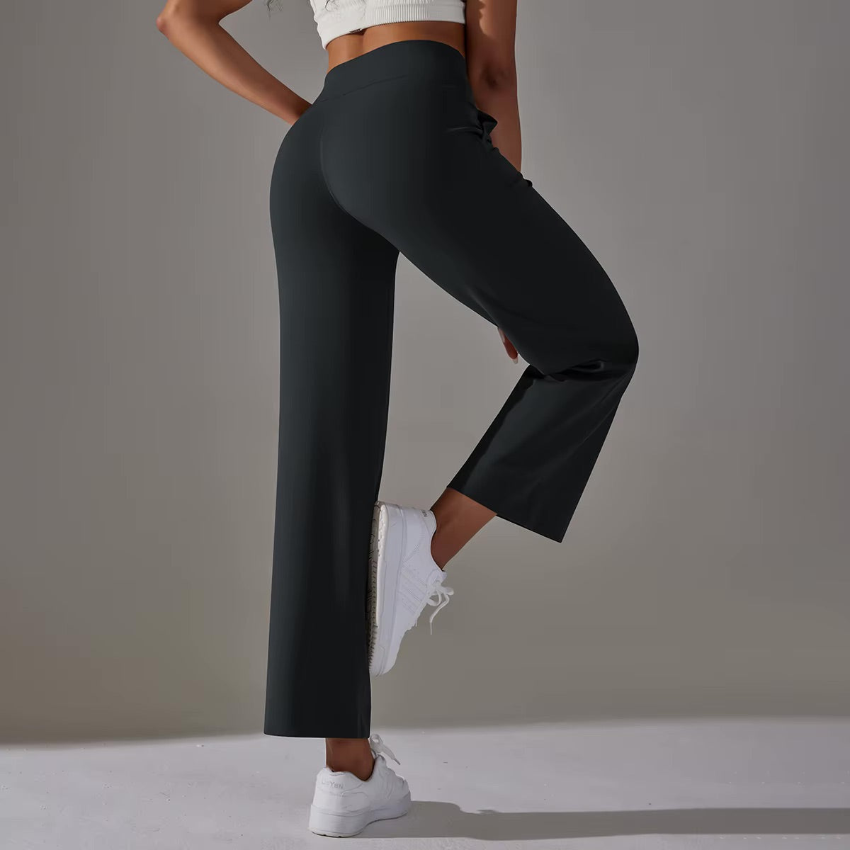 Wide Leg Pants With Pockets Women's Loose Yoga High Waist Legging Drawstring Outdoor Casual Jogging Gym Sports Flare Pants
