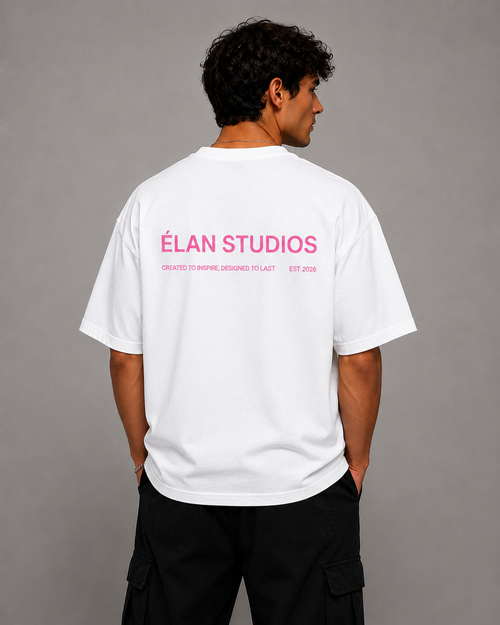 Oversized ÉLAN T-Shirt, White Text