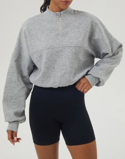 VILLA sweat | half zip cropped