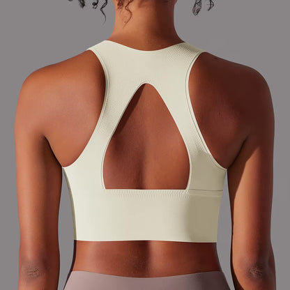 Women Fitness Sports Bra Top Gym Yoga Bra Back Cutout Workout Sports Underwear Running Quick DryTank Top Soft With Chest Pad 