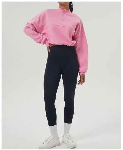 VILLA sweat | half zip cropped