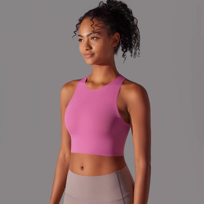Women Fitness Sports Bra Top Gym Yoga Bra Back Cutout Workout Sports Underwear Running Quick DryTank Top Soft With Chest Pad 