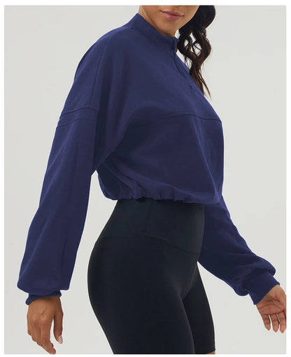 VILLA sweat | half zip cropped