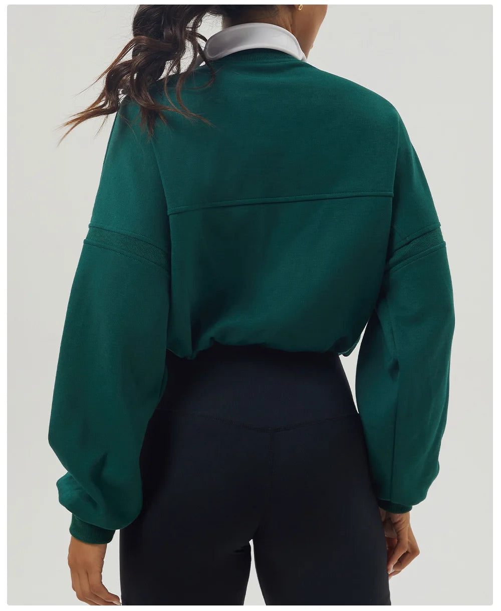 VILLA sweat | half zip cropped