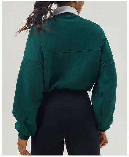 VILLA sweat | half zip cropped