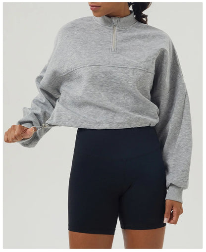 VILLA sweat | half zip cropped