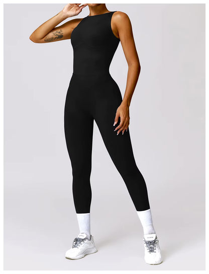 Seamless One-piece Suit Women Sports Jumpsuit Push up Yoga Suit Backless Sportswear Set Women Sleeveles Workout Bodysuits Female 