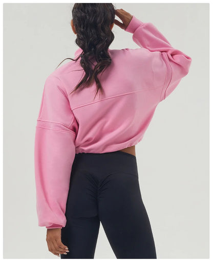 VILLA sweat | half zip cropped