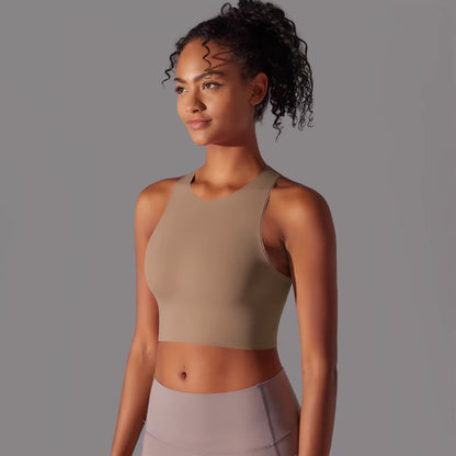 Women Fitness Sports Bra Top Gym Yoga Bra Back Cutout Workout Sports Underwear Running Quick DryTank Top Soft With Chest Pad 