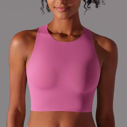 Women Fitness Sports Bra Top Gym Yoga Bra Back Cutout Workout Sports Underwear Running Quick DryTank Top Soft With Chest Pad 