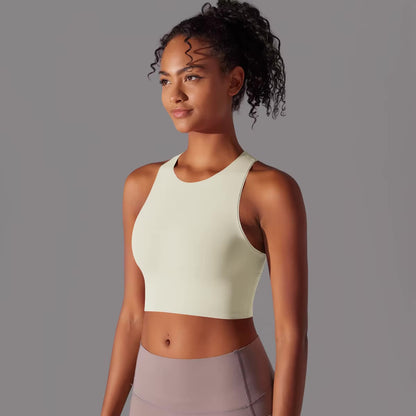 Women Fitness Sports Bra Top Gym Yoga Bra Back Cutout Workout Sports Underwear Running Quick DryTank Top Soft With Chest Pad 