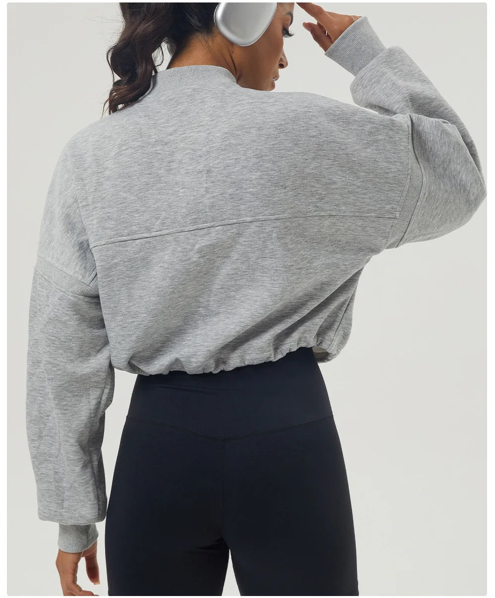 VILLA sweat | half zip cropped