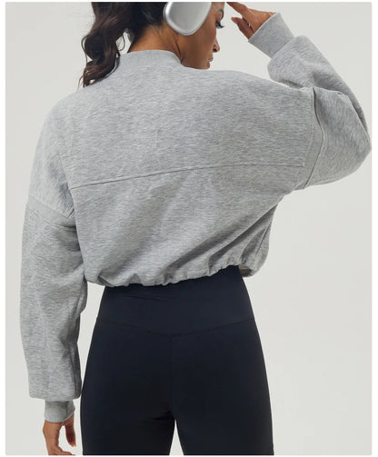 VILLA sweat | half zip cropped