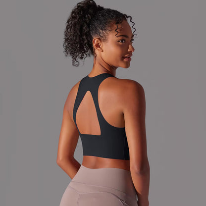 Women Fitness Sports Bra Top Gym Yoga Bra Back Cutout Workout Sports Underwear Running Quick DryTank Top Soft With Chest Pad 